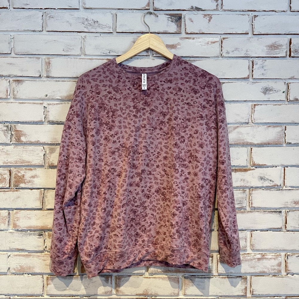 Athleta studio to street lightweight mauve print sweatshirt